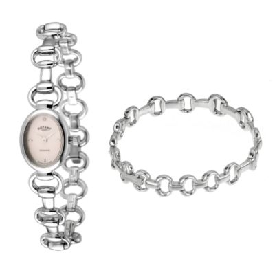 Rotary Ladies`Mother of Pearl Dial Watch and Bracelet Set