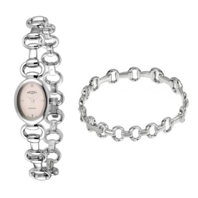 Ladies`Mother of Pearl Dial Watch and Bracelet Set