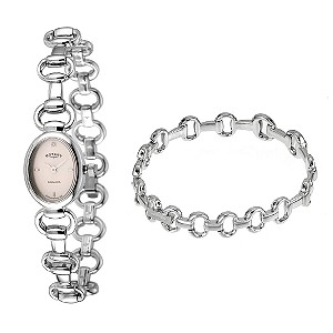 Ladies`Mother of Pearl Dial Watch and Bracelet Set