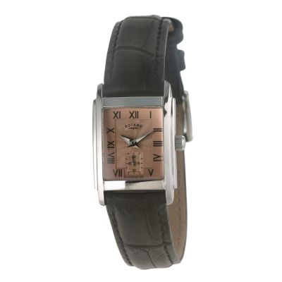 Ladies`Exclusive Black Leather Strap Watch