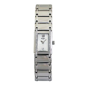Rotary Ladies`Stone Set Stainless Steel Bracelet Watch