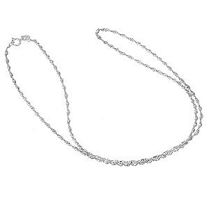 Unbranded 9ct White Gold 20` Singapore Chain