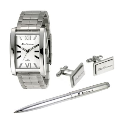 Men` Bracelet Watch, Pen and Cufflink Set