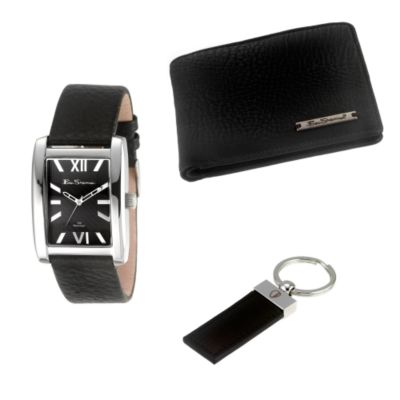 Ben Sherman Men` Strap Watch, Wallet and Keyring Set