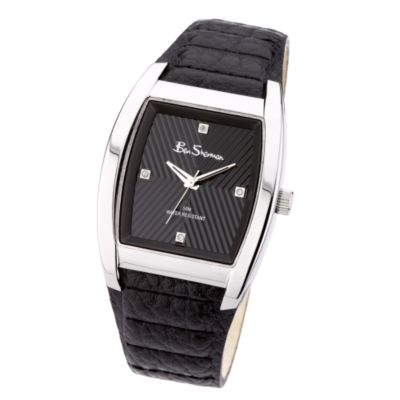 Ben Sherman Men` Black Leather Strap Watch