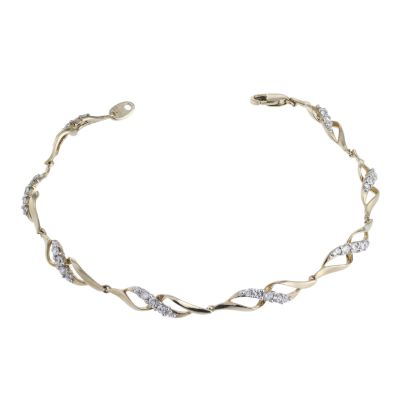 Unbranded 9ct Yellow Gold Cubic Zirconia Bracelet