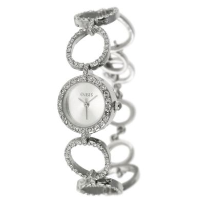 Oasis Ladies' Stone Set Circle Link Bracelet Watch - Product number 6513336