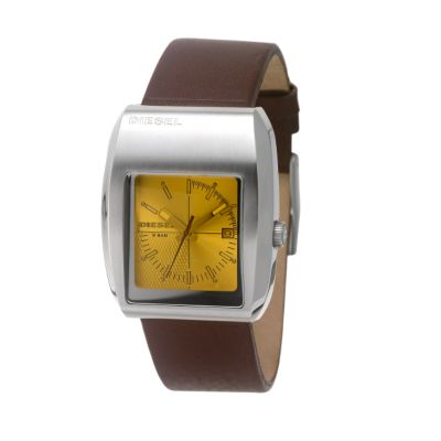 Diesel Men's Yellow Rectangular Dial Strap Watch - Product number 6513476