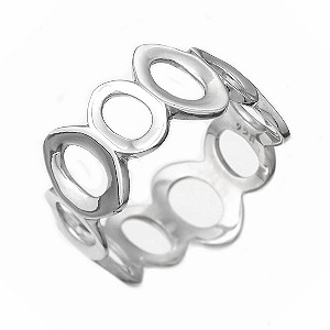 Fluid Sterling Silver Link Ring