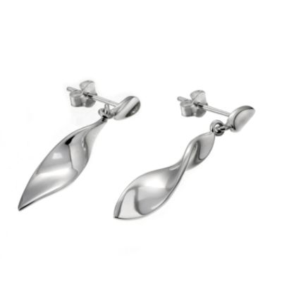 Fluid Sterling Silver Twist Drop Earrings