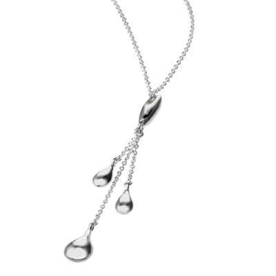 Fluid Sterling Silver Three Teardrop Collar