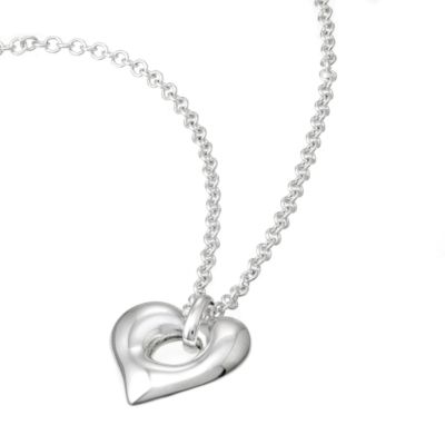 Fluid Sterling Silver Large Open Heart Pendant