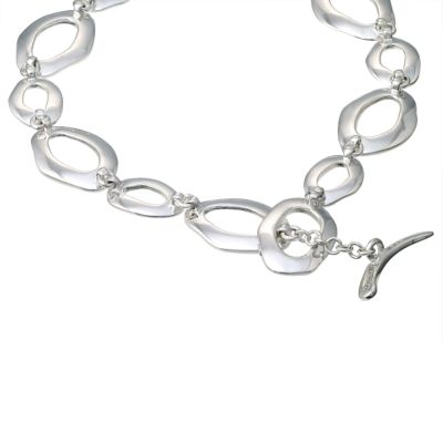 Fluid Sterling Silver T-bar Bracelet 19cm