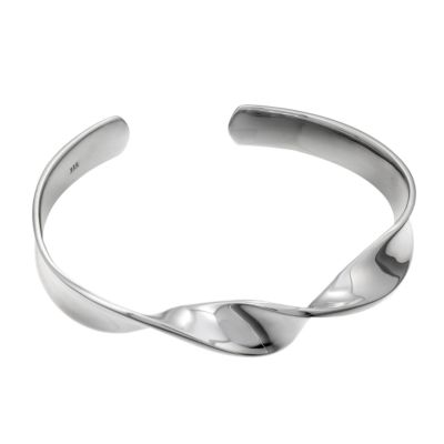 Fluid Sterling Silver Twist Bangle