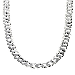 sterling Silver Flat Curb Necklace 20`