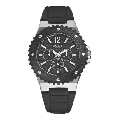 Guess Overdrive Men` Chronograph Black Strap Watch