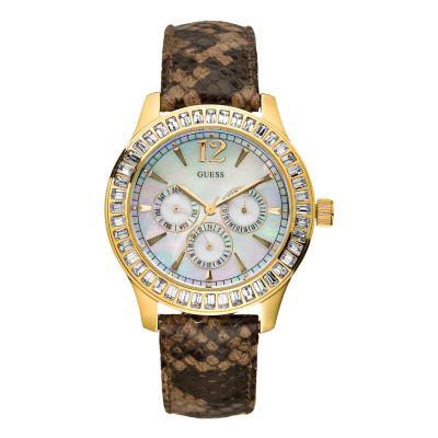 Guess Muse Python Mother of Pearl Dial Strap Watch - Product number 6514324