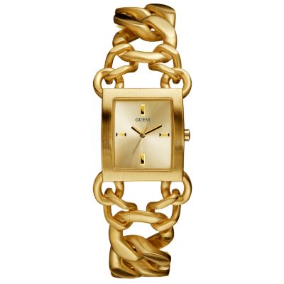 Guess Twisted Ladies' Gold Plated Chain Bracelet Watch - Product number 6514383