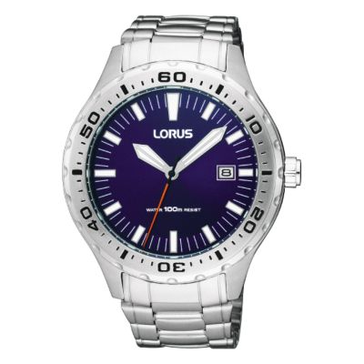 Lorus Men's Blue Dial White Metal Bracelet Watch - Product number 6515762