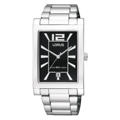 Lorus Men's Rectangular Dial White Metal Bracelet Watch - Product number 6515851