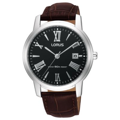 Lorus Men's Roman Dial Brown Leather Strap Watch - Product number 6515886
