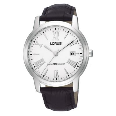 Lorus Men's Roman Dial Black Leather Strap Watch - Product number 6515894