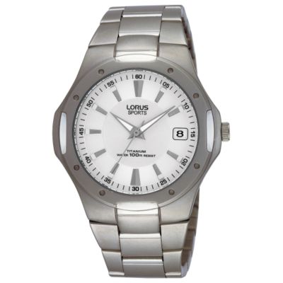 Lorus Sports Titanium Men` Silver Dial Bracelet Watch