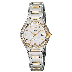 Ladies`Two Colour Mother Of Pearl Dial Bracelet Watch
