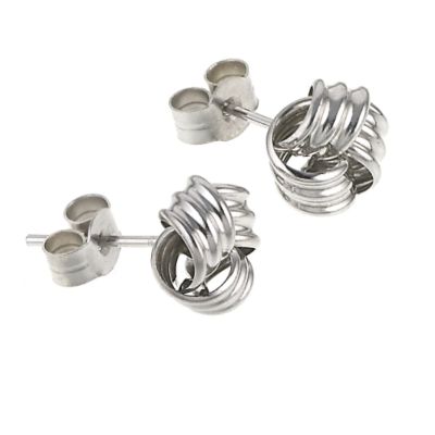 9ct white gold twist knot stud earrings - Product number 6516327