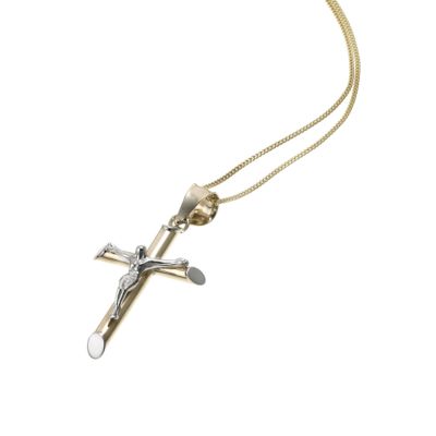 9ct gold two colour crucifix pendant - Product number 6517706
