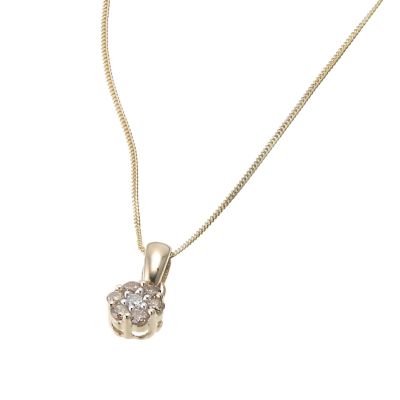 9ct gold brown and white diamond set round pendant - Product number 6517870