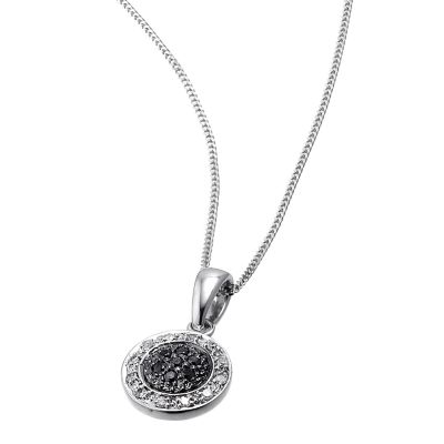 9ct white gold 10 point black and white diamond pendant - Product number 6518060