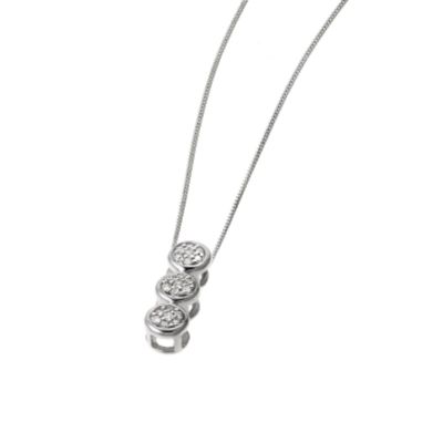 9ct white gold diamond trilogy pendant - Product number 6518125