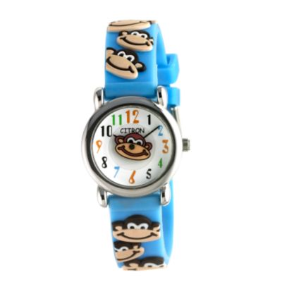 JK Monkey Face Child's Blue Strap Watch - Product number 6518192
