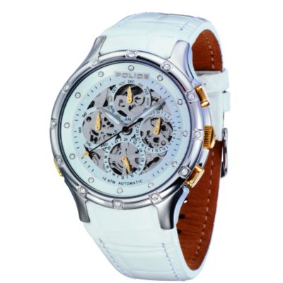 Police Sway Ladies' White Skeleton Chronograph Strap Watch - Product number 6518257