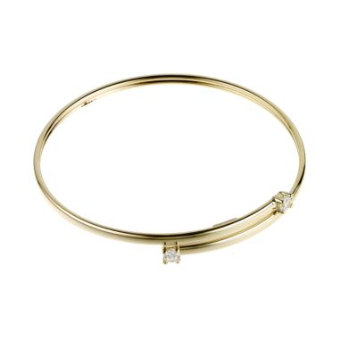 9ct Yellow Gold Cubic Zirconia Torque Bangle - Product number 6518982