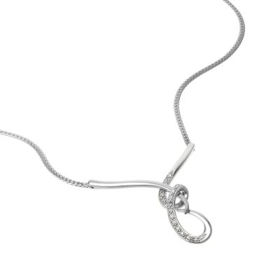 9ct white gold diamond set swirl and twist necklace - Product number 6519849