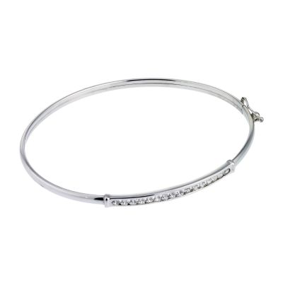 9ct White Gold Cubic Zirconia Bangle - Product number 6520278