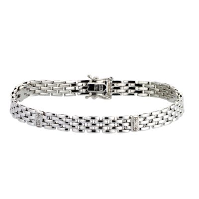 Unbranded 9ct white gold and diamond bracelet