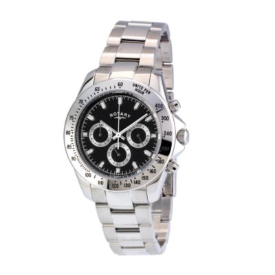 Rotary men` stainless steel bracelet watch