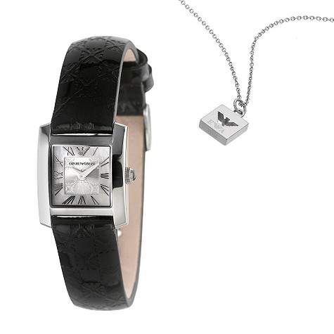 Emporio Armani ladies square dial strap watch