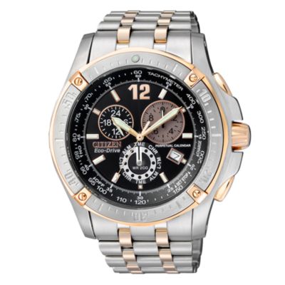 Citizen Eco-Drive mens two colour bracelet watch