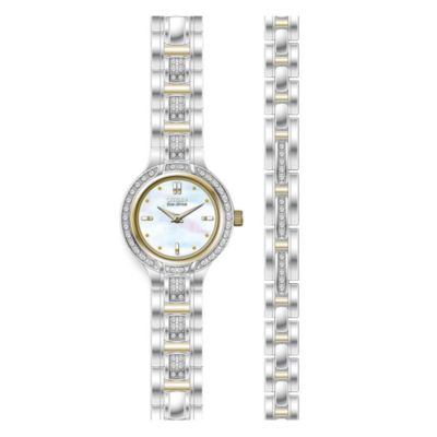 Citizen ladies' two-colour stone-set watch and bracelet set - Product number 6522025