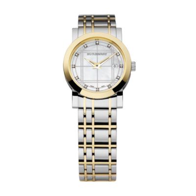 Burberry ladies two colour diamond set watch