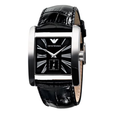 Emporio Armani men's square dial and black strap watch - Product number 6523129