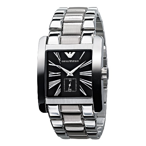 Emporio Armani mens square dial bracelet watch