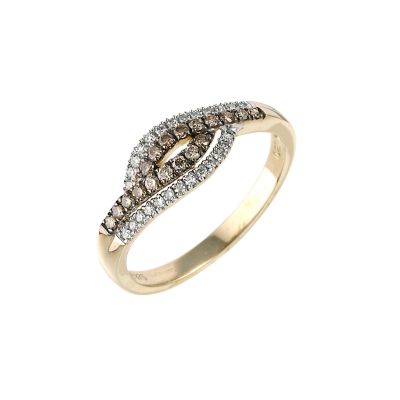 9ct gold 0.25 carat brown and white diamond ring - Product number 6524184