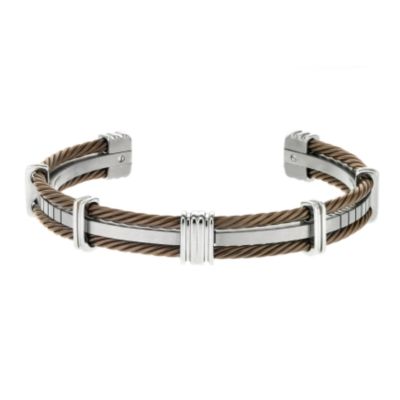 Men's titanium and chocolate bracelet - Product number 6524583
