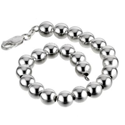 H Samuel Sterling Silver 8mm Bead Bracelet