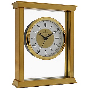 Berwick Glass Metal Gold Effect Mantle Clock